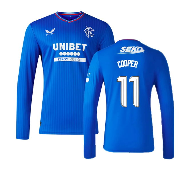 2023-2024 Rangers Long Sleeve Home Shirt (Cooper 11)-SoccerKits Hub | Buy Soccer Jerseys Online