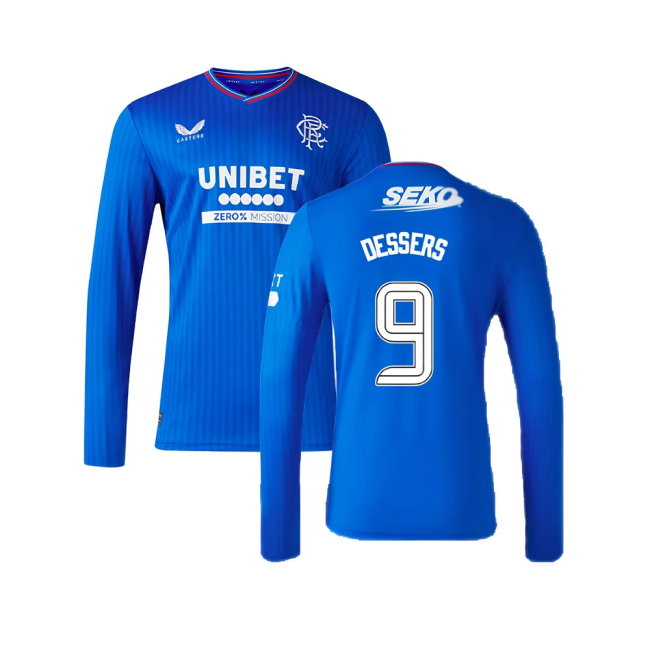 2023-2024 Rangers Long Sleeve Home Shirt (Dessers 9)-SoccerKits Hub | Buy Soccer Jerseys Online