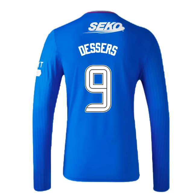 2023-2024 Rangers Long Sleeve Home Shirt (Dessers 9)-SoccerKits Hub | Buy Soccer Jerseys Online