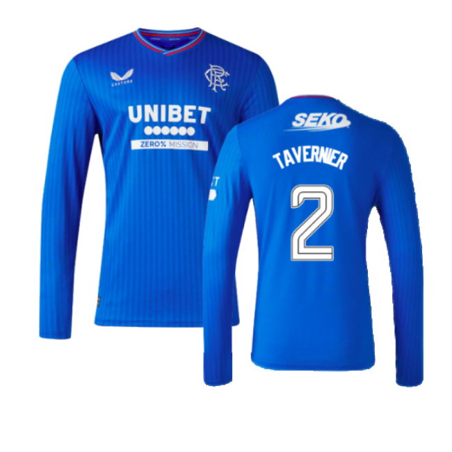 2023-2024 Rangers Long Sleeve Home Shirt (Tavernier 2)-SoccerKits Hub | Buy Soccer Jerseys Online