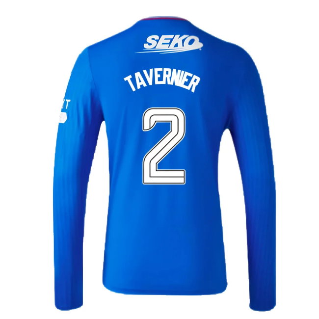 2023-2024 Rangers Long Sleeve Home Shirt (Tavernier 2)-SoccerKits Hub | Buy Soccer Jerseys Online
