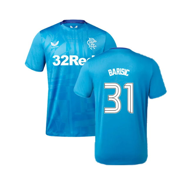 2023-2024 Rangers Players Training Tee (Deep Water) (Barisic 31)-SoccerKits Hub | Buy Soccer Jerseys Online