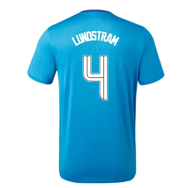2023-2024 Rangers Players Training Tee (Deep Water) (Lundstram 4)-SoccerKits Hub | Buy Soccer Jerseys Online