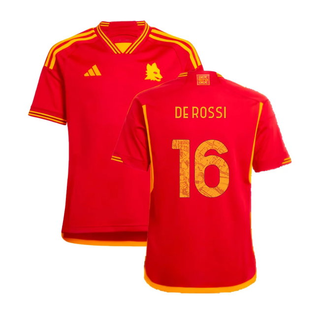 2023-2024 Roma Home Shirt (Kids) (DE ROSSI 16)-SoccerKits Hub | Buy Soccer Jerseys Online