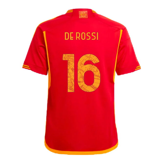 2023-2024 Roma Home Shirt (Kids) (DE ROSSI 16)-SoccerKits Hub | Buy Soccer Jerseys Online