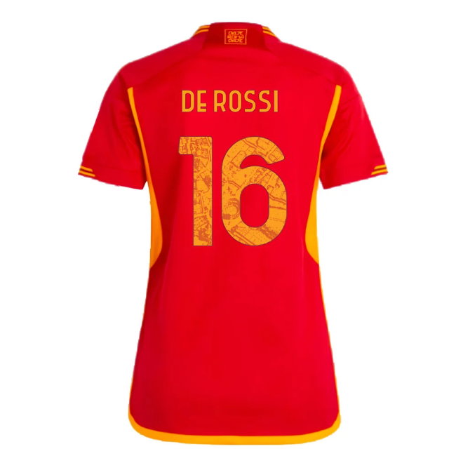 2023-2024 Roma Home Shirt (Ladies) (DE ROSSI 16)-SoccerKits Hub | Buy Soccer Jerseys Online
