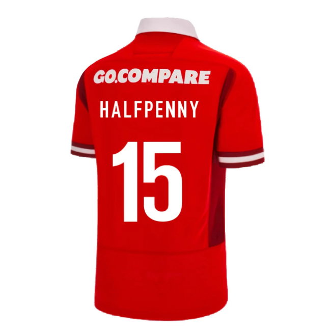 2023-2024 Wales Rugby WRU Home Poly Shirt (Halfpenny 15)-SoccerKits Hub | Buy Soccer Jerseys Online