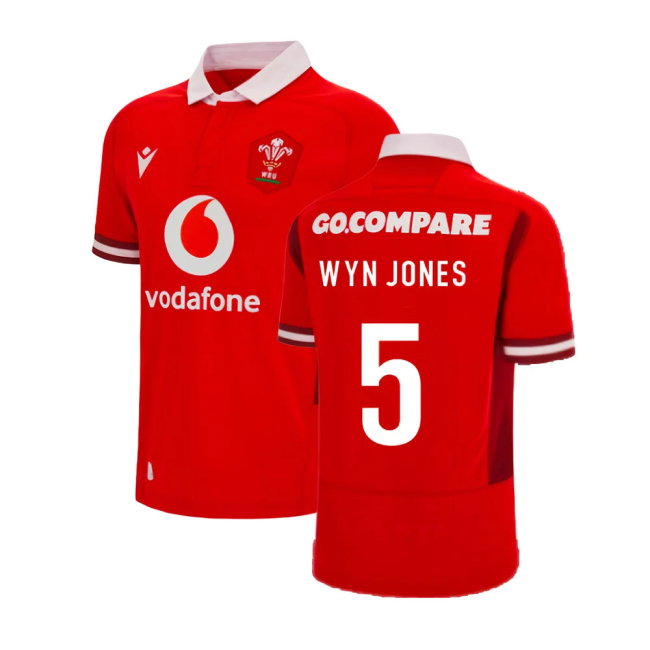 2023-2024 Wales Rugby WRU Home Poly Shirt (Wyn Jones 5)-SoccerKits Hub | Buy Soccer Jerseys Online