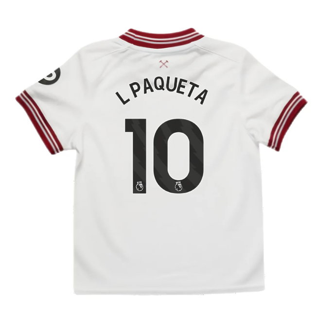 2023-2024 West Ham Away Infant Mini Kit (L PAQUETA 10)-SoccerKits Hub | Buy Soccer Jerseys Online