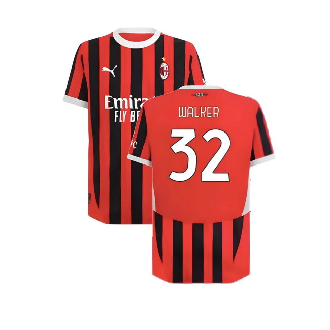 2024-2025 AC Milan Home Authentic Shirt (Walker 32)-SoccerKits Hub | Buy Soccer Jerseys Online