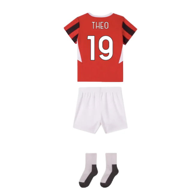 2024-2025 AC Milan Home Baby Kit (Theo 19)-SoccerKits Hub | Buy Soccer Jerseys Online