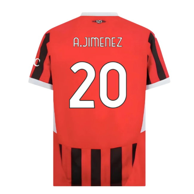2024-2025 AC Milan Home Shirt (A.Jimenez 20)-SoccerKits Hub | Buy Soccer Jerseys Online