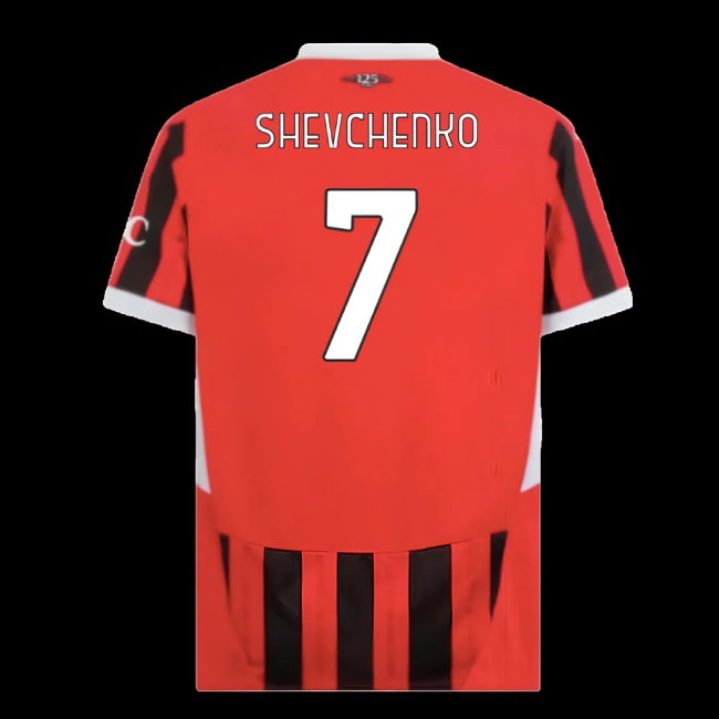 2024-2025 AC Milan Home Shirt (Shevchenko 7)-SoccerKits Hub | Buy Soccer Jerseys Online