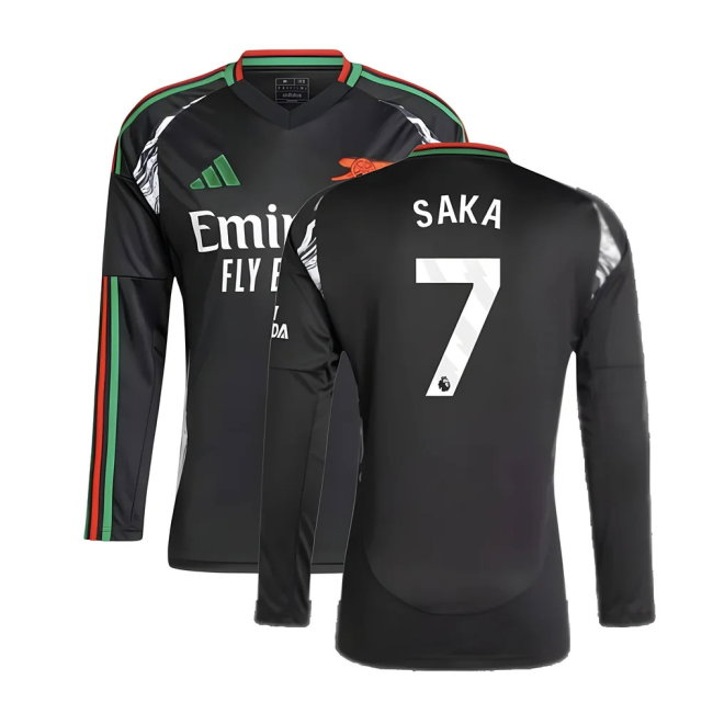 2024-2025 Arsenal Away Long Sleeve Shirt (Saka 7)-SoccerKits Hub | Buy Soccer Jerseys Online