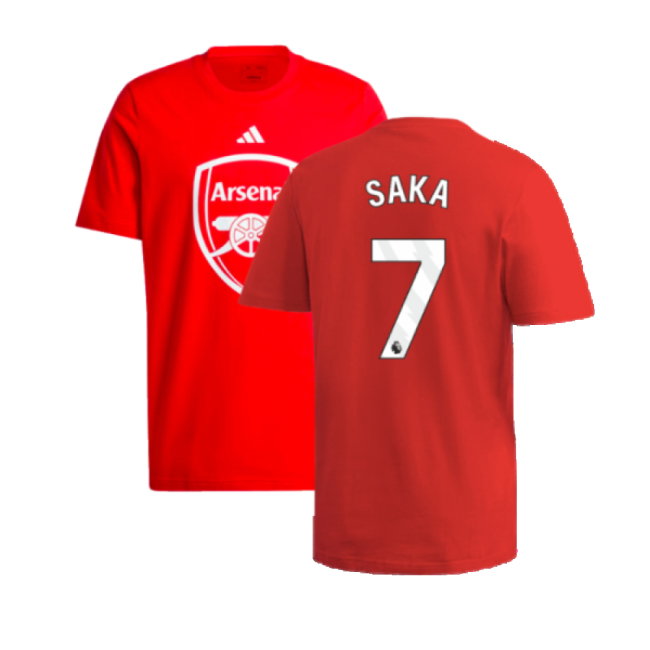 2024-2025 Arsenal DNA Graphic Tee (Red) (Saka 7)-SoccerKits Hub | Buy Soccer Jerseys Online