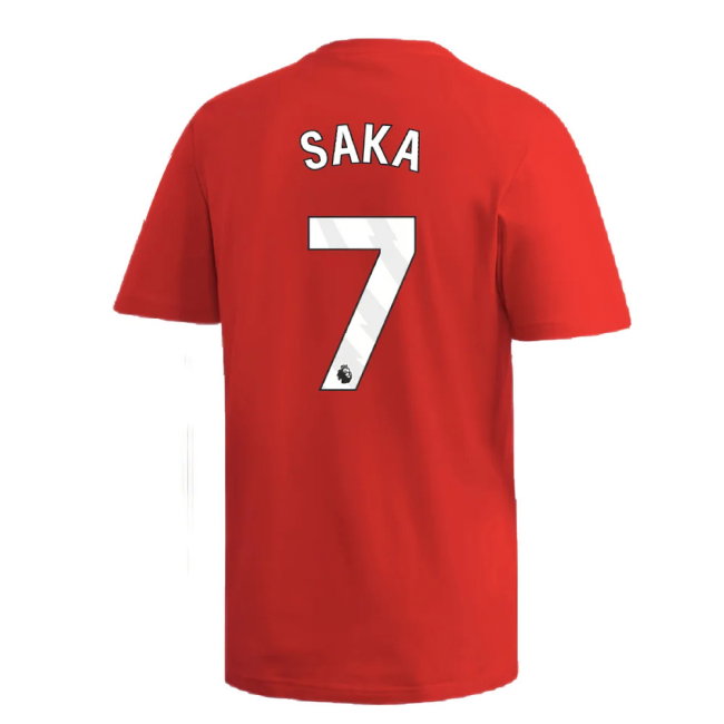 2024-2025 Arsenal DNA Graphic Tee (Red) (Saka 7)-SoccerKits Hub | Buy Soccer Jerseys Online