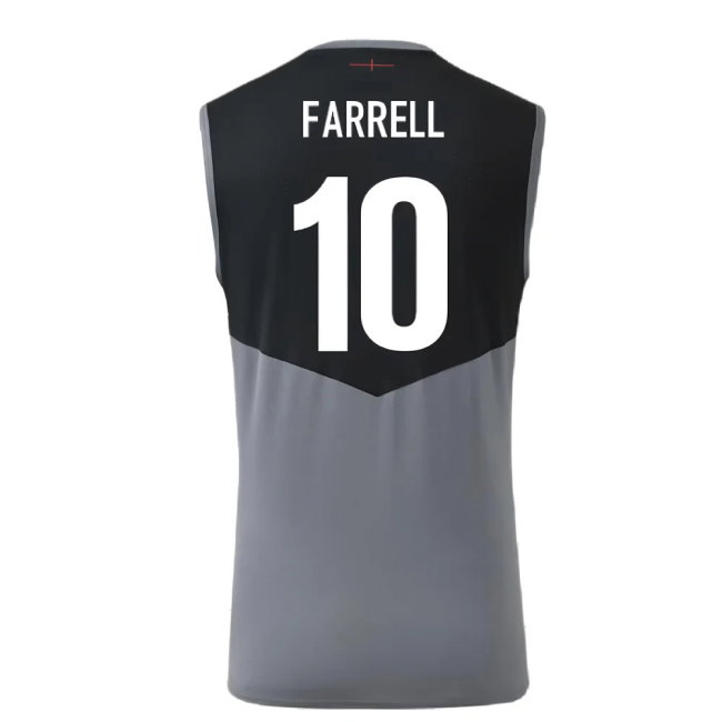 2024-2025 England Rugby Sleeveless Jersey O2 (Grey) (Farrell 10)-SoccerKits Hub | Buy Soccer Jerseys Online
