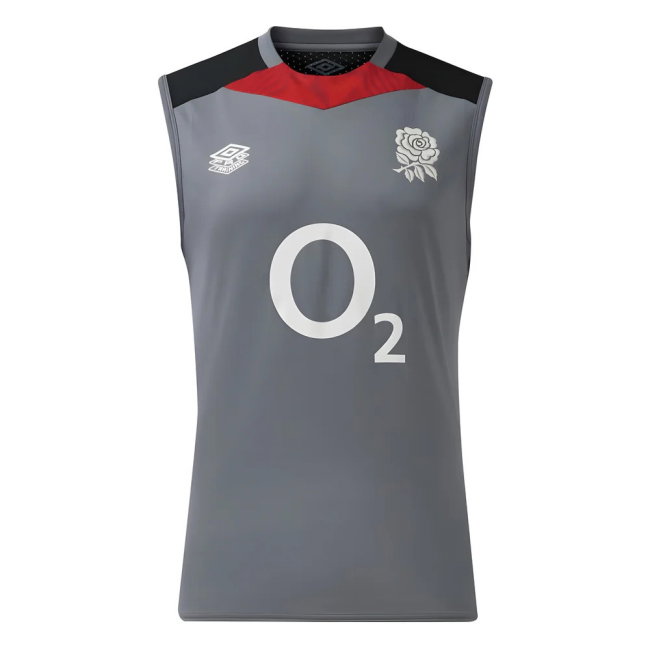 2024-2025 England Rugby Sleeveless Jersey O2 (Grey) (Marler 1)-SoccerKits Hub | Buy Soccer Jerseys Online
