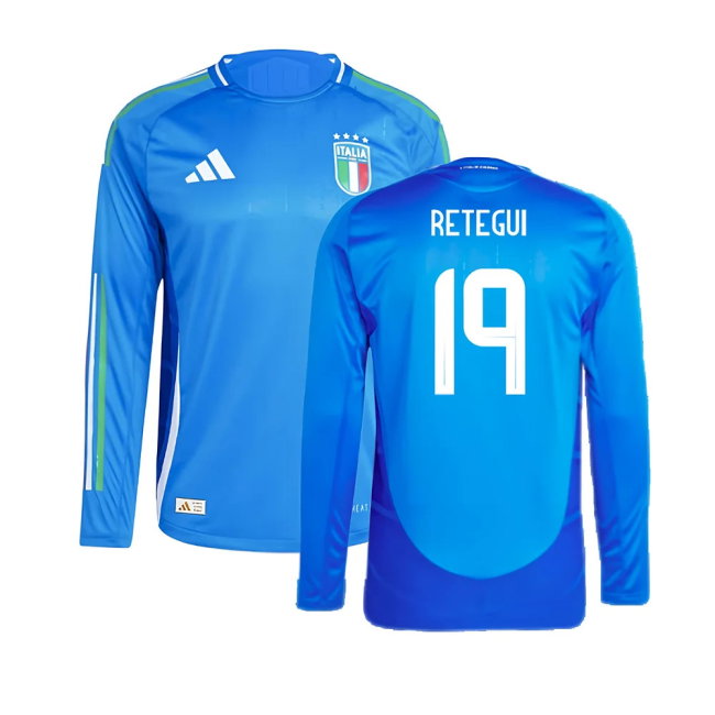 2024-2025 Italy Authentic Long Sleeve Home Shirt (RETEGUI 19)-SoccerKits Hub | Buy Soccer Jerseys Online