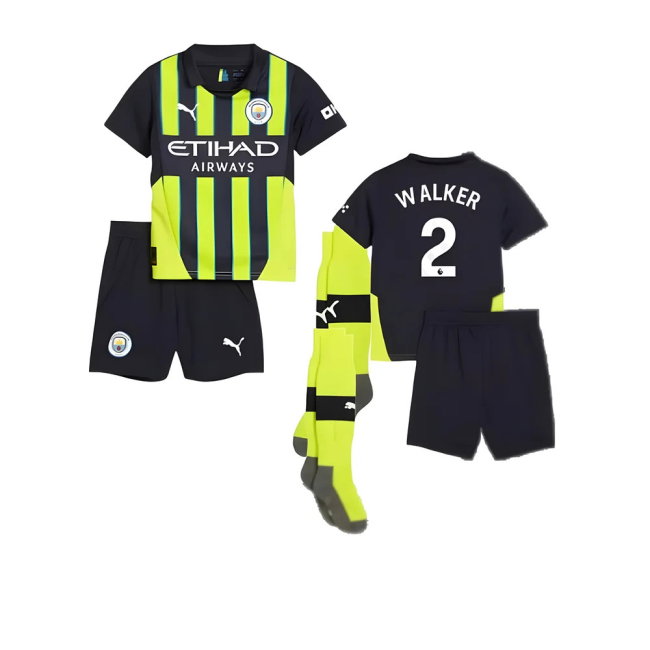 2024-2025 Man City Away Mini Kit (Walker 2)-SoccerKits Hub | Buy Soccer Jerseys Online