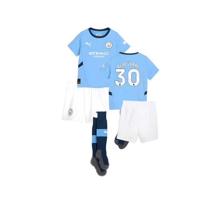 2024-2025 Man City Home Mini Kit (Echeverri 30)-SoccerKits Hub | Buy Soccer Jerseys Online