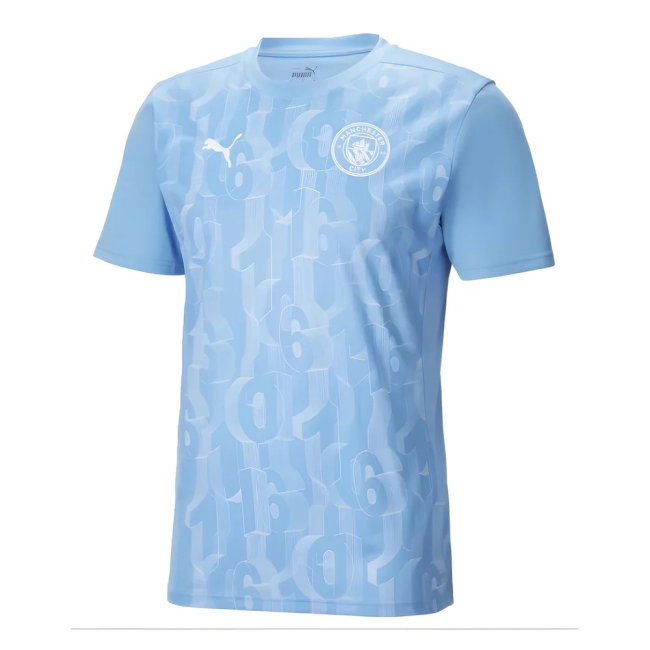 2024-2025 Man City Prematch SS Shirt (Light Blue) (Aleixandri 4)-SoccerKits Hub | Buy Soccer Jerseys Online