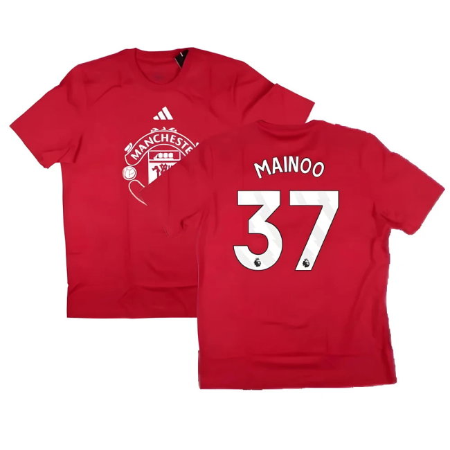 2024-2025 Man Utd DNA Graphic Tee (Red) (Mainoo 37)-SoccerKits Hub | Buy Soccer Jerseys Online