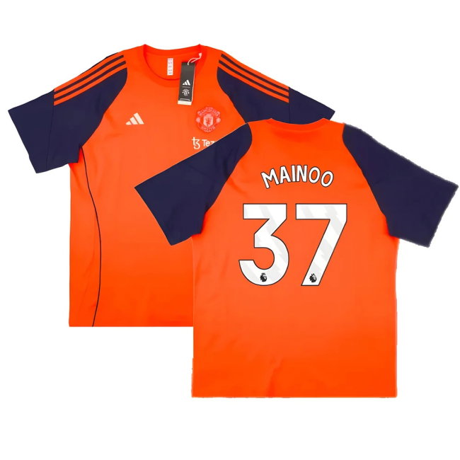 2024-2025 Man Utd Training Tee (Red) (Mainoo 37)-SoccerKits Hub | Buy Soccer Jerseys Online