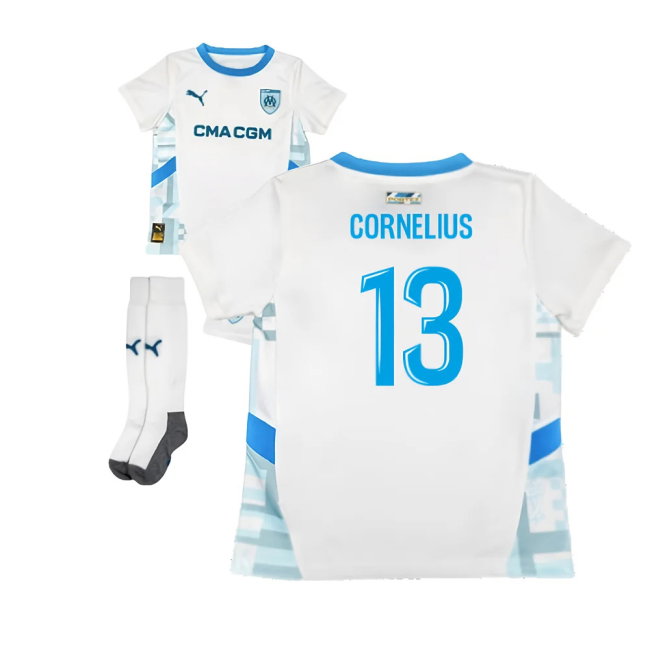 2024-2025 Marseille Home Mini Kit (Cornelius 13)-SoccerKits Hub | Buy Soccer Jerseys Online