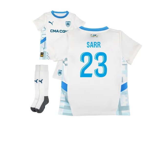 2024-2025 Marseille Home Mini Kit (Sarr 23)-SoccerKits Hub | Buy Soccer Jerseys Online
