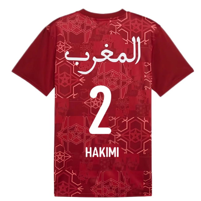 2024-2025 Morocco Prematch SS Jersey (Red) (Hakimi 2)-SoccerKits Hub | Buy Soccer Jerseys Online
