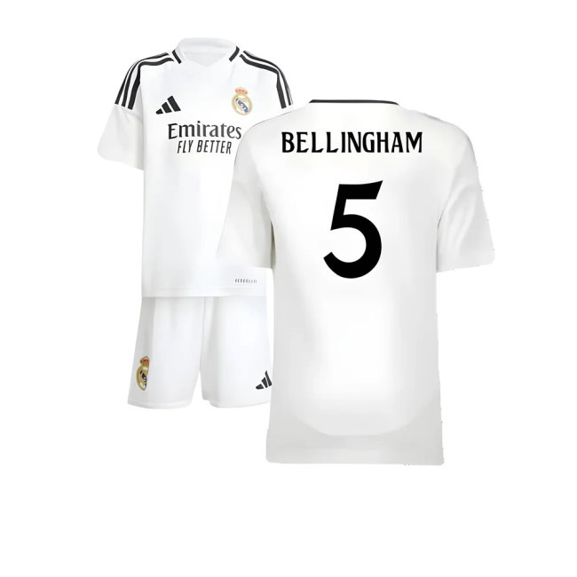 2024-2025 Real Madrid Home Mini Kit (Bellingham 5)-SoccerKits Hub | Buy Soccer Jerseys Online