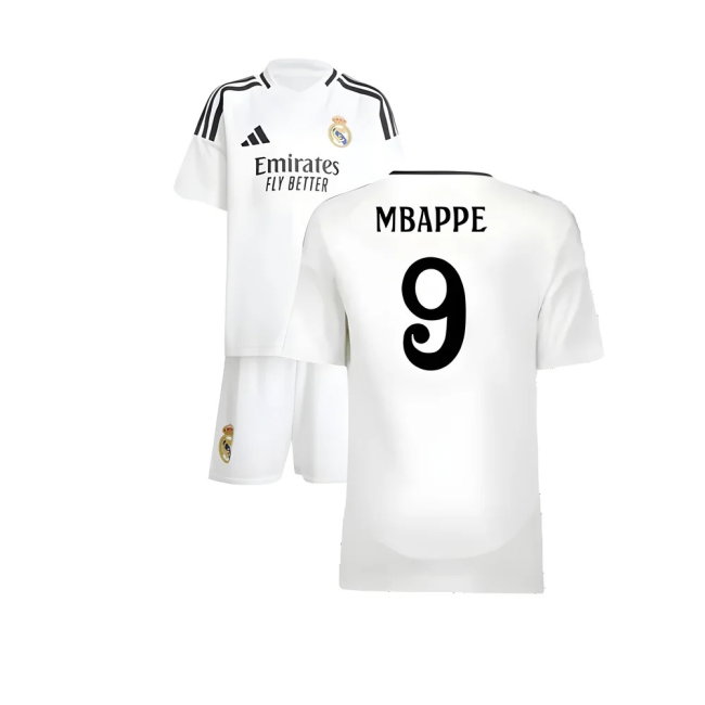 2024-2025 Real Madrid Home Mini Kit (Mbappe 9)-SoccerKits Hub | Buy Soccer Jerseys Online
