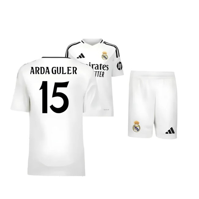 2024-2025 Real Madrid Home Youth Kit (Arda Guler 15)-SoccerKits Hub | Buy Soccer Jerseys Online