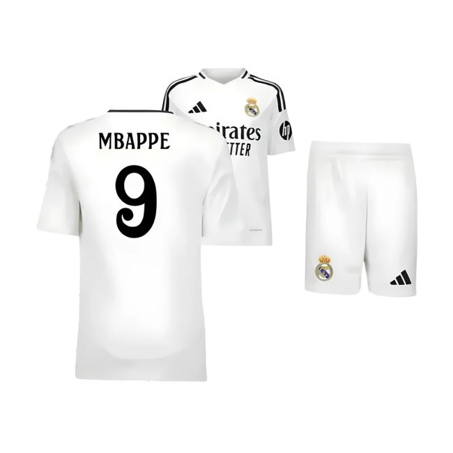 2024-2025 Real Madrid Home Youth Kit (Mbappe 9)-SoccerKits Hub | Buy Soccer Jerseys Online