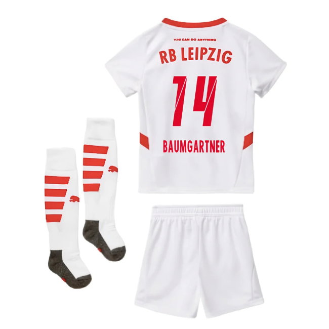 2024-2025 Red Bull Leipzig Home Mini Kit (Baumgartner 14)-SoccerKits Hub | Buy Soccer Jerseys Online