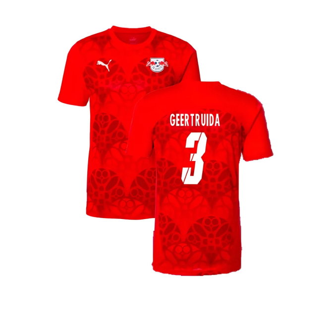 2024-2025 Red Bull Leipzig Pre-Match Shirt (Red) (Geertruida 3)-SoccerKits Hub | Buy Soccer Jerseys Online