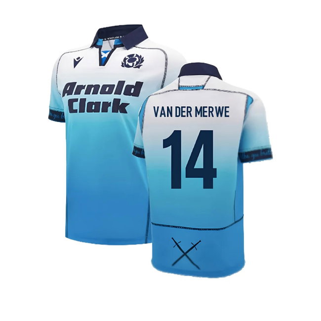 2024-2025 Scotland Rugby Away Replica Shirt (Van Der Merwe 14)-SoccerKits Hub | Buy Soccer Jerseys Online