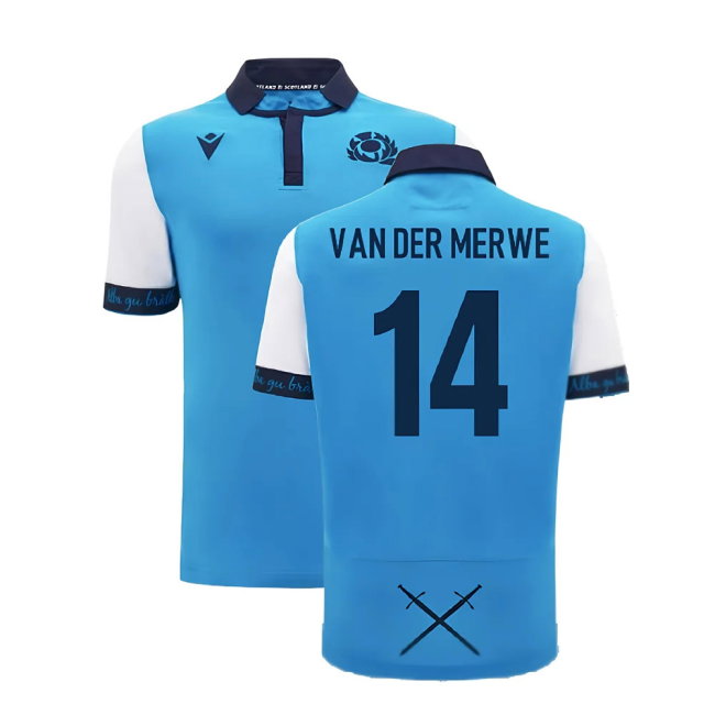 2024-2025 Scotland Rugby Away SS Cotton Shirt (Van Der Merwe 14)-SoccerKits Hub | Buy Soccer Jerseys Online
