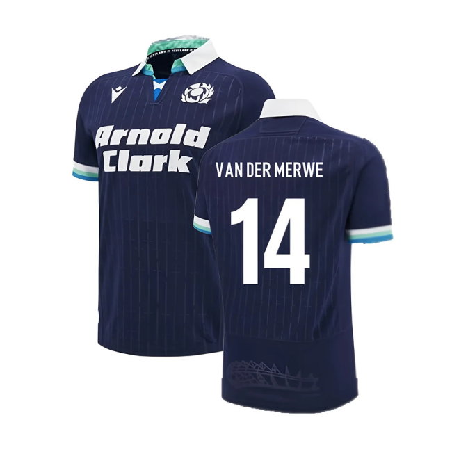 2024-2025 Scotland Rugby Home Replica Shirt (Van Der Merwe 14)-SoccerKits Hub | Buy Soccer Jerseys Online