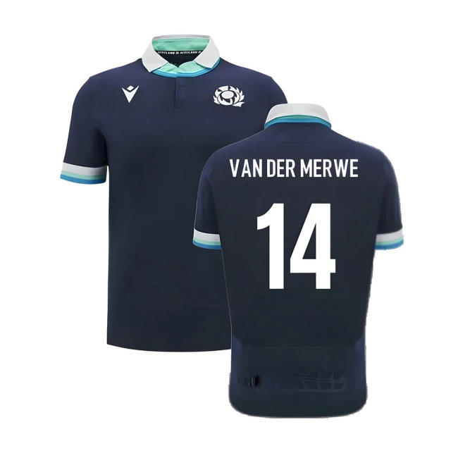 2024-2025 Scotland Rugby Home SS Cotton Shirt (Van Der Merwe 14)-SoccerKits Hub | Buy Soccer Jerseys Online