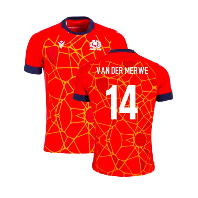 2024-2025 Scotland Rugby Training Jersey (Red) (Van Der Merwe 14)-SoccerKits Hub | Buy Soccer Jerseys Online