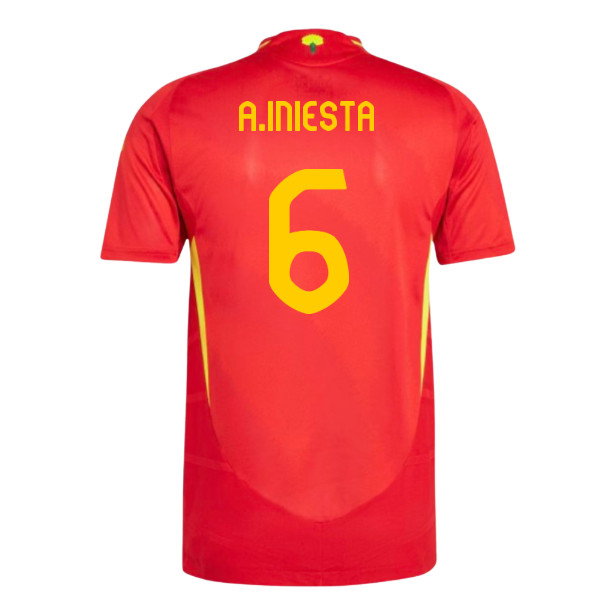 2024-2025 Spain Authentic Home Shirt (A.Iniesta 6)-SoccerKits Hub | Buy Soccer Jerseys Online