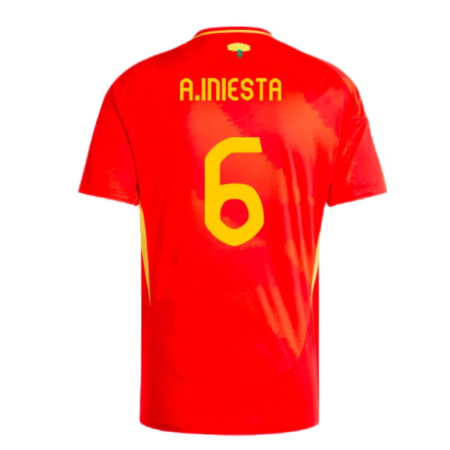 2024-2025 Spain Home Shirt (A.Iniesta 6)-SoccerKits Hub | Buy Soccer Jerseys Online
