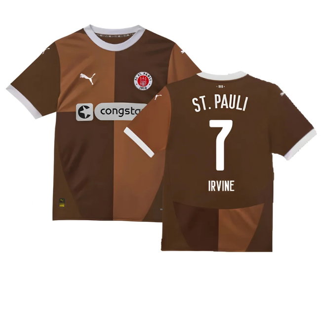 2024-2025 St Pauli Home Shirt (Irvine 7)-SoccerKits Hub | Buy Soccer Jerseys Online