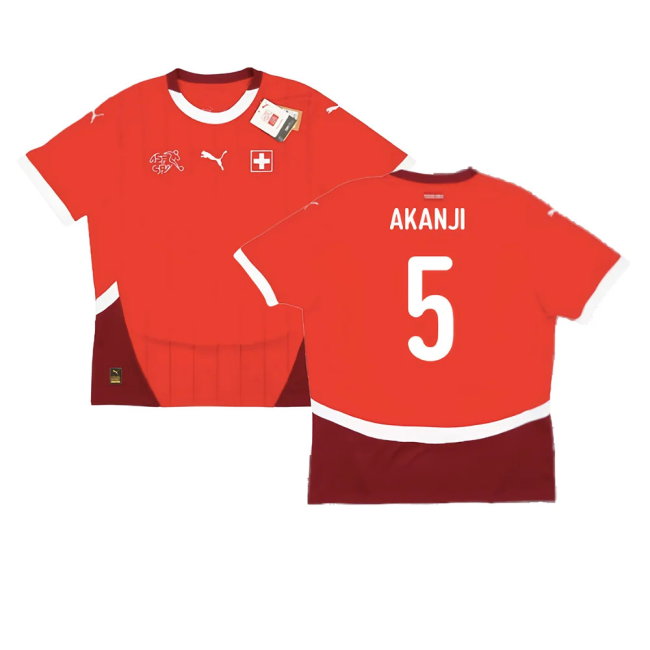 2024-2025 Switzerland Home Shirt (Akanji 5)-SoccerKits Hub | Buy Soccer Jerseys Online