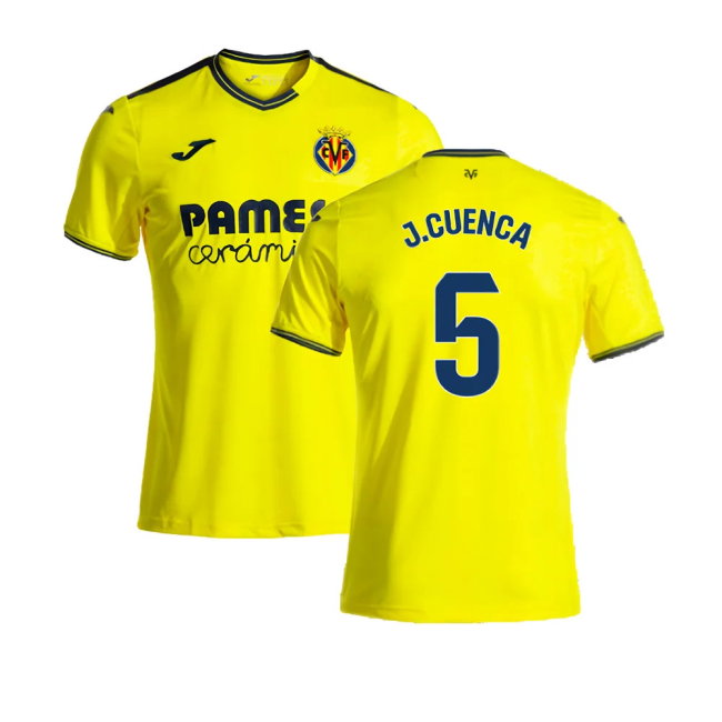 2024-2025 Villarreal Home Shirt (J.Cuenca 5)-SoccerKits Hub | Buy Soccer Jerseys Online