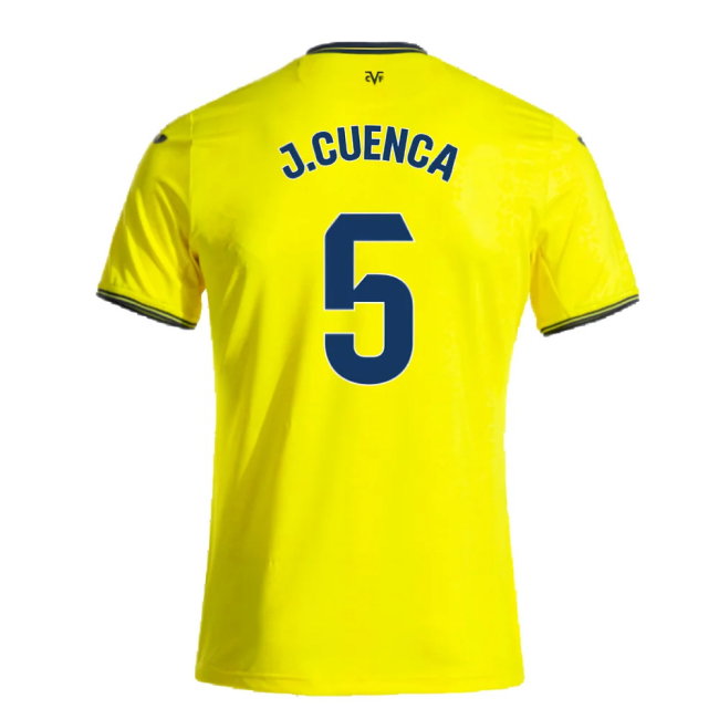 2024-2025 Villarreal Home Shirt (J.Cuenca 5)-SoccerKits Hub | Buy Soccer Jerseys Online