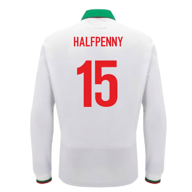 2024-2025 Wales Away Cotton LS Rugby Shirt (Halfpenny 15)-SoccerKits Hub | Buy Soccer Jerseys Online