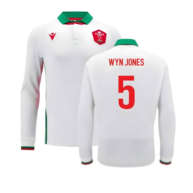2024-2025 Wales Away Cotton LS Rugby Shirt (Wyn Jones 5)-SoccerKits Hub | Buy Soccer Jerseys Online